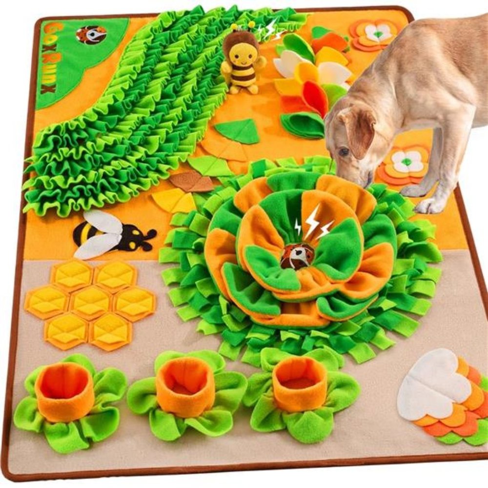 Snuffle Mat for Dogs 40'' X 27'' Large Dog Feeding Mats (Orange)